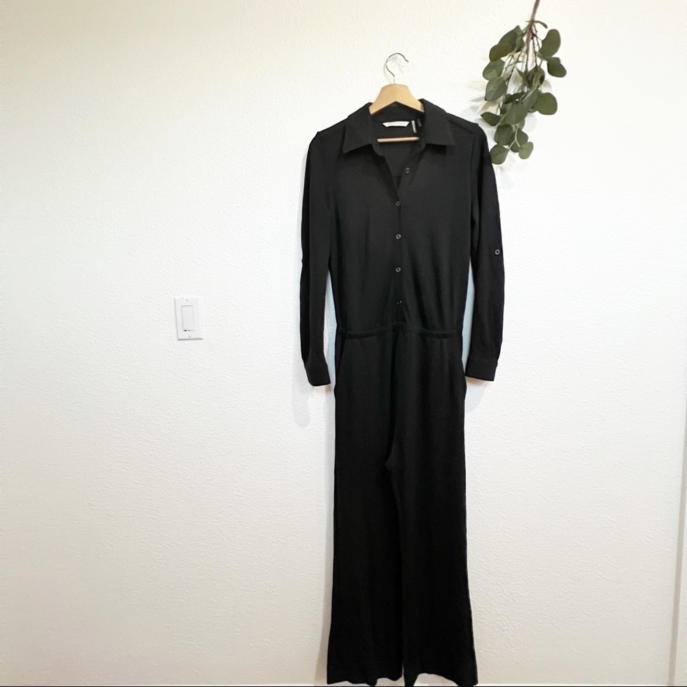 Soft Surroundings- Black Weekend Ponte Jumpsuit- Sm